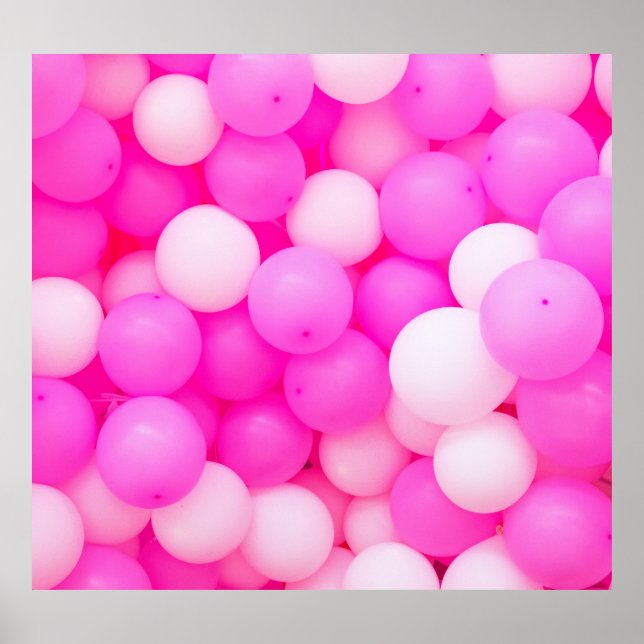 Pink Balloons Festive Background Design. Poster (Front)
