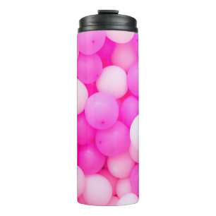 Pink Balloons Festive Background Design. Thermal Tumbler