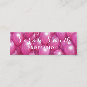 Pink Balloons Glitter Event Wedding Party Mini Business Card