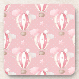 Pink Balloons Pattern Coaster