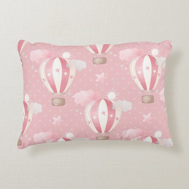 Pink Balloons Pattern Decorative Cushion (Front)