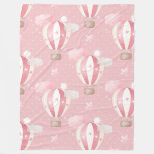 Pink Balloons Pattern Fleece Blanket
