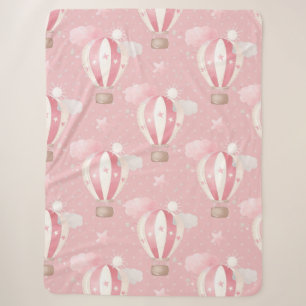 Pink Balloons Pattern Sherpa Blanket