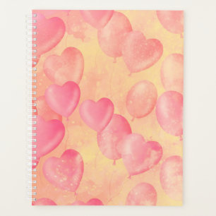 pink balloons serene yellow sky planner
