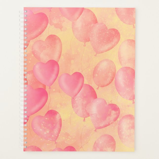 pink balloons serene yellow sky  planner (Front)