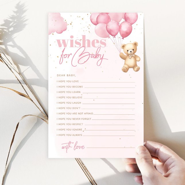 Pink balloons teddy bear wishes for baby (Creator Uploaded)