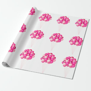 Pink Balloons Wrapping Paper