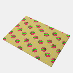 Pink balls and stars doormat