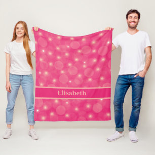 pink balls and stars personalisiere fleece blanket