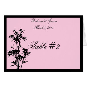Pink Bamboo Table Tent Cards