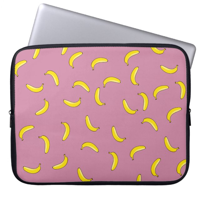 Pink Bananas Laptop Sleeve (Front)