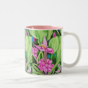 Pink Bananas Watercolour Two-Tone Coffee Mug
