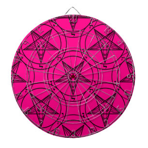 pink baphomet dartboard