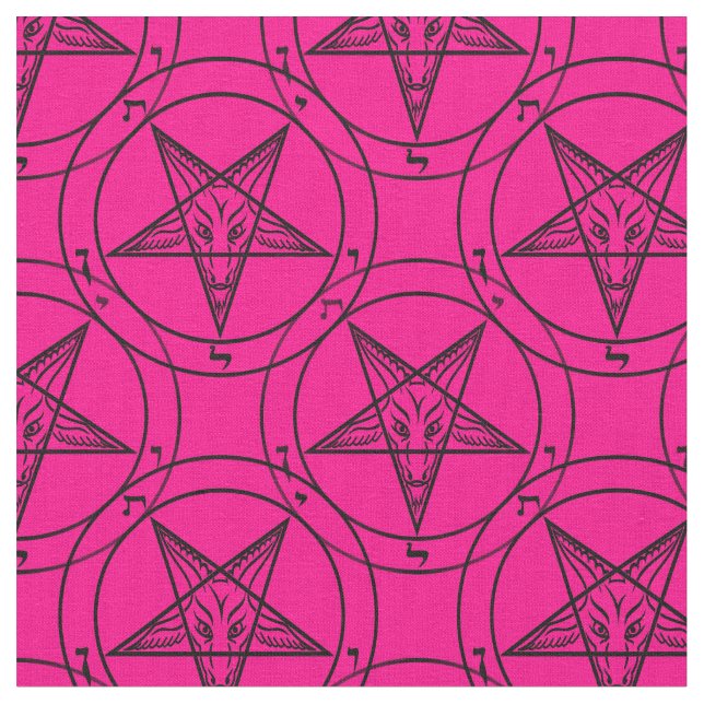pink baphomet fabric (Close Up)