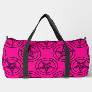 pink baphomet pentagram halloween duffle bag