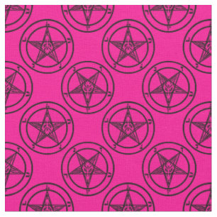 pink baphomet pentagram halloween fabric