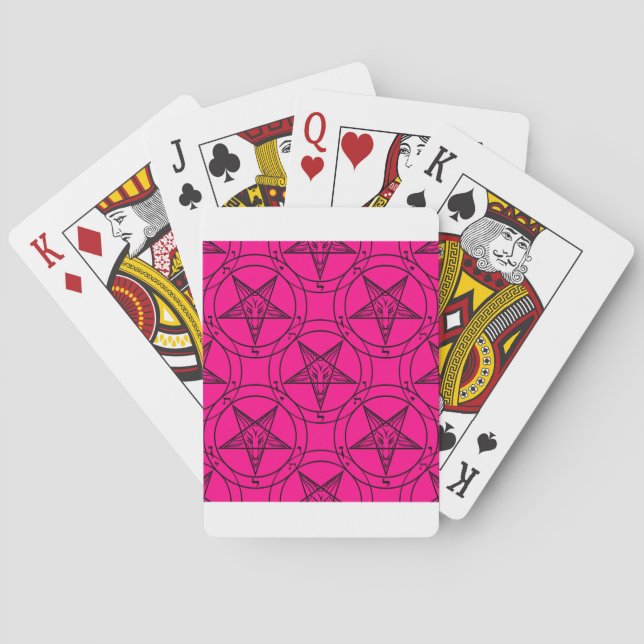 pink baphomet playing cards (Back)