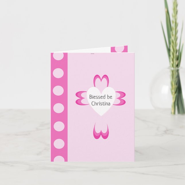 Pink Baptism Invitation for Girls (Front)