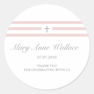 Pink baptism stickers
