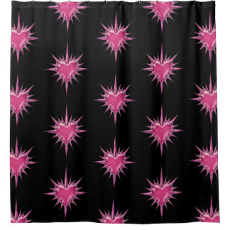 Pink Barbed Heart Cybersigilism Shower Curtain