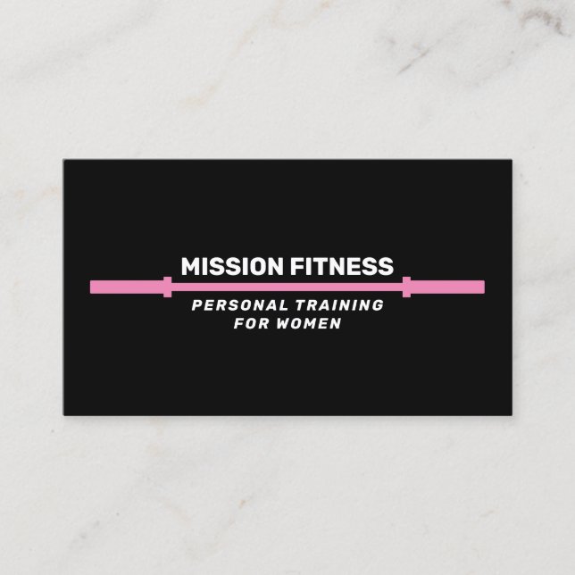  Pink Barbell Fitness Personal Trainer  Business B Business Card (Front)