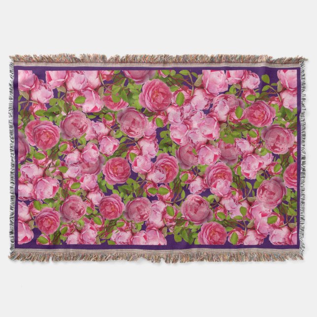 Pink Baroque Floral Throw for Mum  (Front)
