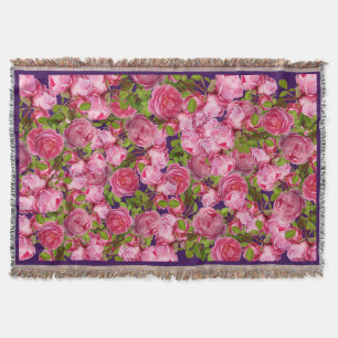 Pink Baroque Floral Throw for Mum  Blanket