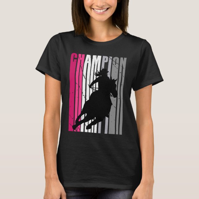 Pink Barrel Racing Champion Southern Womens Farm F T-Shirt (Front)