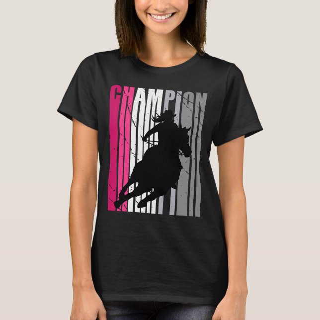Pink Barrel Racing Champion Southern Womens Farm F T-Shirt (Front)