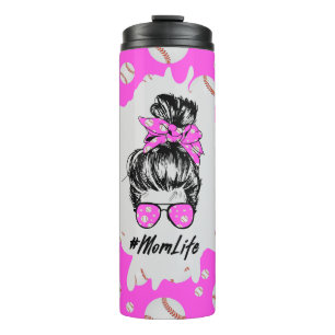 Pink Baseball Mum Life Thermal Tumbler