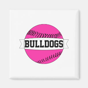 Pink Baseball Softball Team Player Name Number T S Magnet