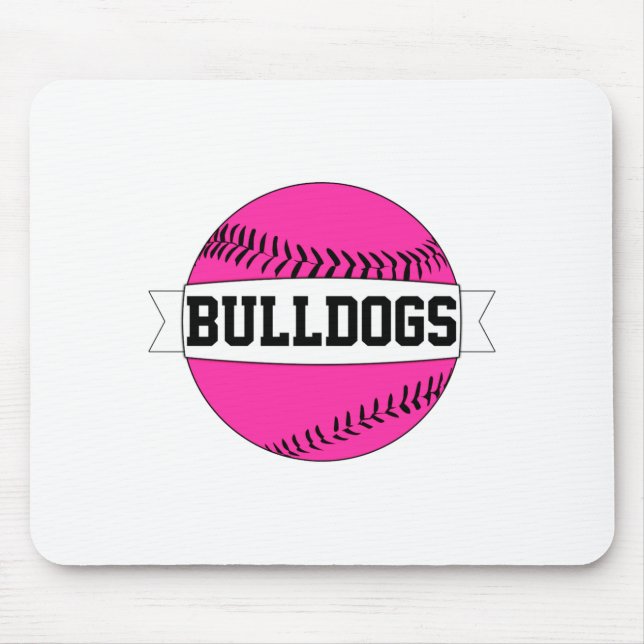 Pink Baseball Softball Team Player Name Number T S Mouse Pad (Front)