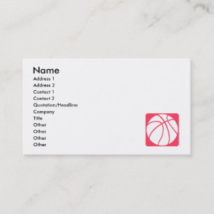Pink basketball business card