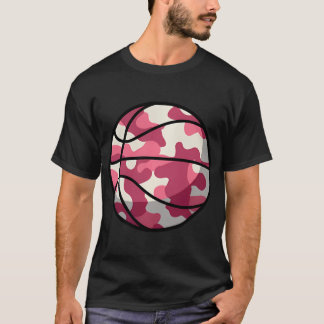 Pink Basketball Camo - Pink Camouflage Basketball T-Shirt