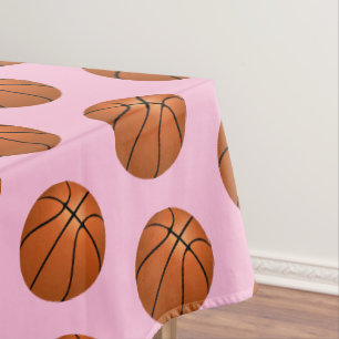 Pink Basketball Kids Birthday Party Tablecloth