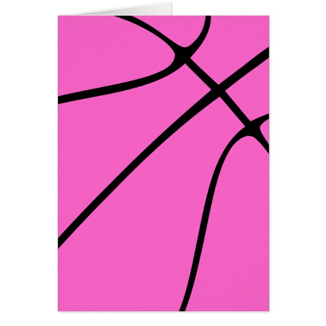Pink Basketball Party Customisable Greeting Card (Front)