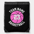 Pink Basketball Team Name and Player Number Custom