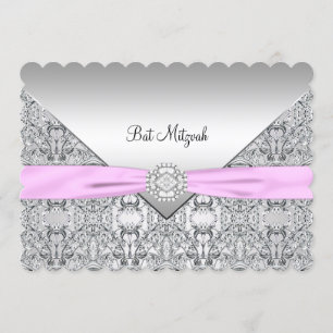 Pink Bat Mitzvah Invitation