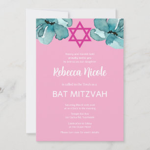 Pink Bat Mitzvah QR Code Invitation