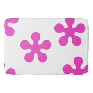 Pink Bath Mat - Retro Flower Collection