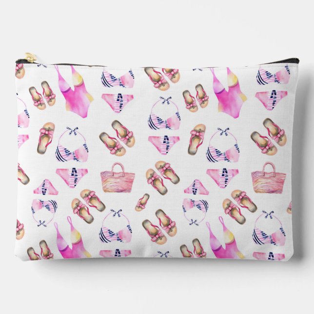PINK BATHING SUITS FLIP FLOPS AND BEACH BAGS (Front)