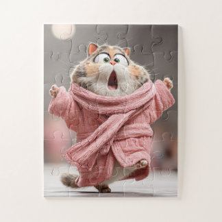 Pink Bathrobe Cat – Funny Puzzle