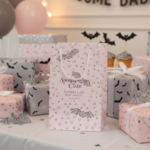 Pink Bats Spooky Cute Baby Shower Small Gift Bag