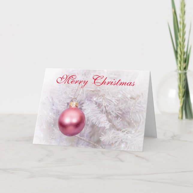 Pink Bauble Christmas Card (Front)