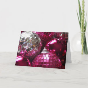 Pink Baubles greetings card