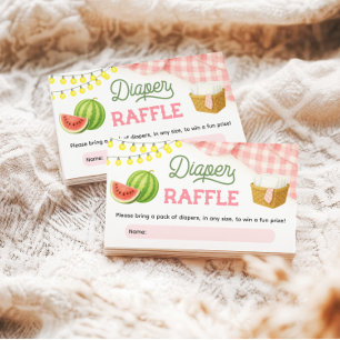 Pink BBQ Baby Shower Diaper Raffle Enclosure Card