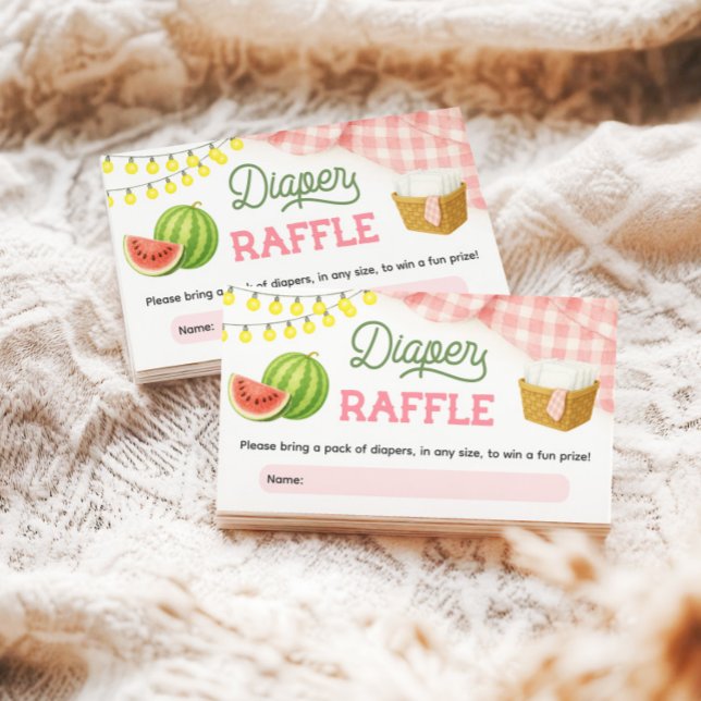 Pink BBQ Baby Shower Diaper Raffle Enclosure Card (Pink BBQ Baby Shower Diaper Raffle Enclosure Card)