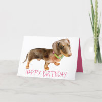 Pink Bday Puppy Dog Lover Dachshund Birthday