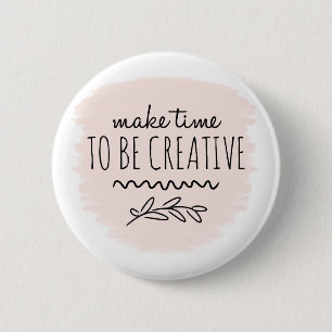 Pink Be Creative Crafting 6 Cm Round Badge