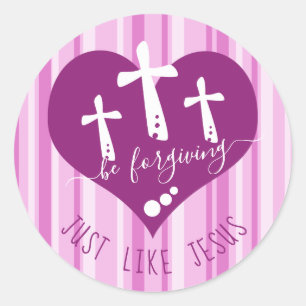 Pink Be Forgiving Like Jesus Classic Round Sticker
